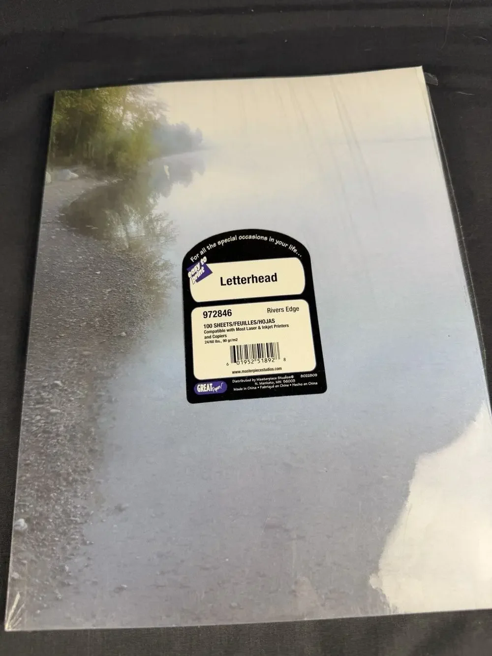 MASTERPIECE STUDIOS 100 Sheets RIVER'S EDGE Computer LETTERHEAD PRINTER PAPER